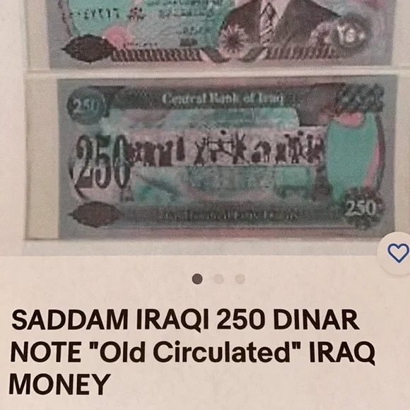 Iraq Circulated 250 Dinar Bank Note and a Circulated Honduran Paper Money Bill - Picture 12 of 13
